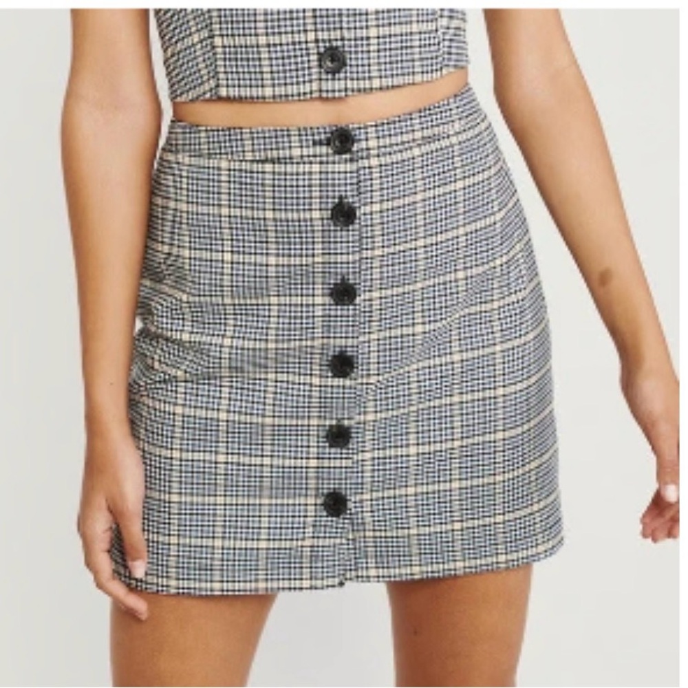 Abercrombie and Fitch Y2K‎ Plaid Button-Front Mini Skirt Sz S